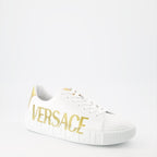 Baskets Baskets à logo Greca Versace Blanc Homme