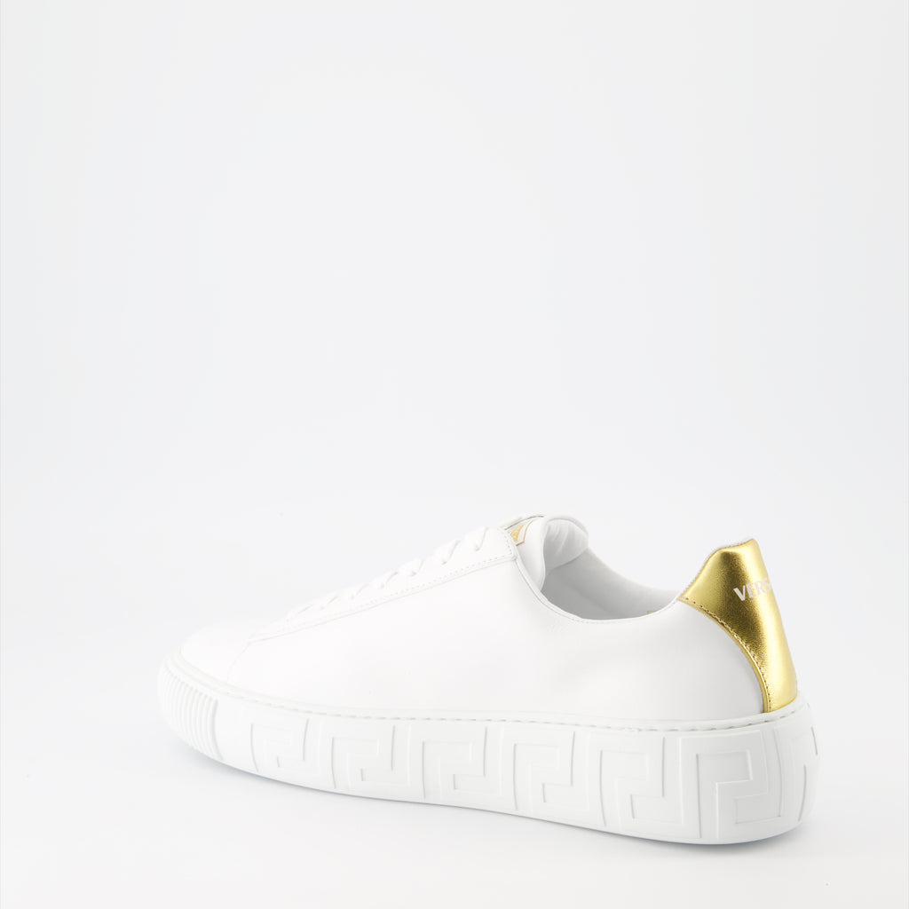 Baskets Baskets à logo Greca Versace Blanc Homme