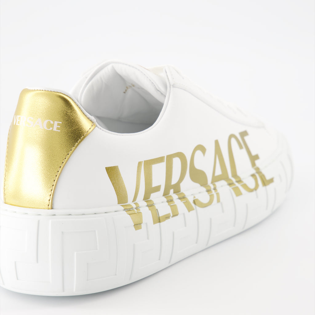 Baskets Baskets à logo Greca Versace Blanc Homme