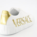 Baskets Baskets à logo Greca Versace Blanc Homme
