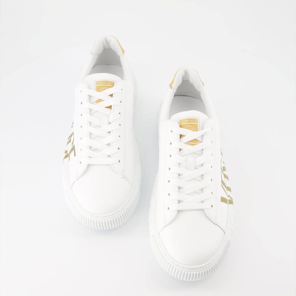 Baskets Baskets à logo Greca Versace Blanc Homme
