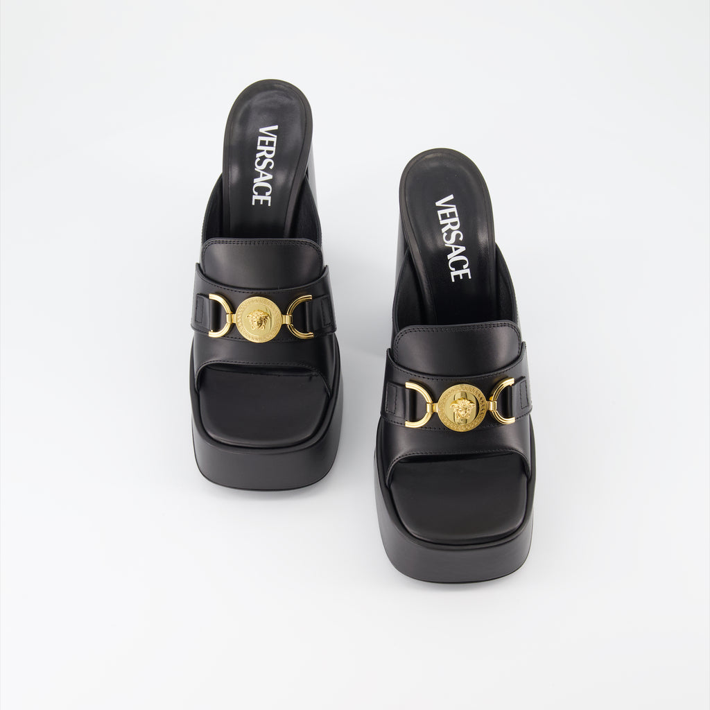 Open shoes Medusa 95' platform mules Versace Black Women