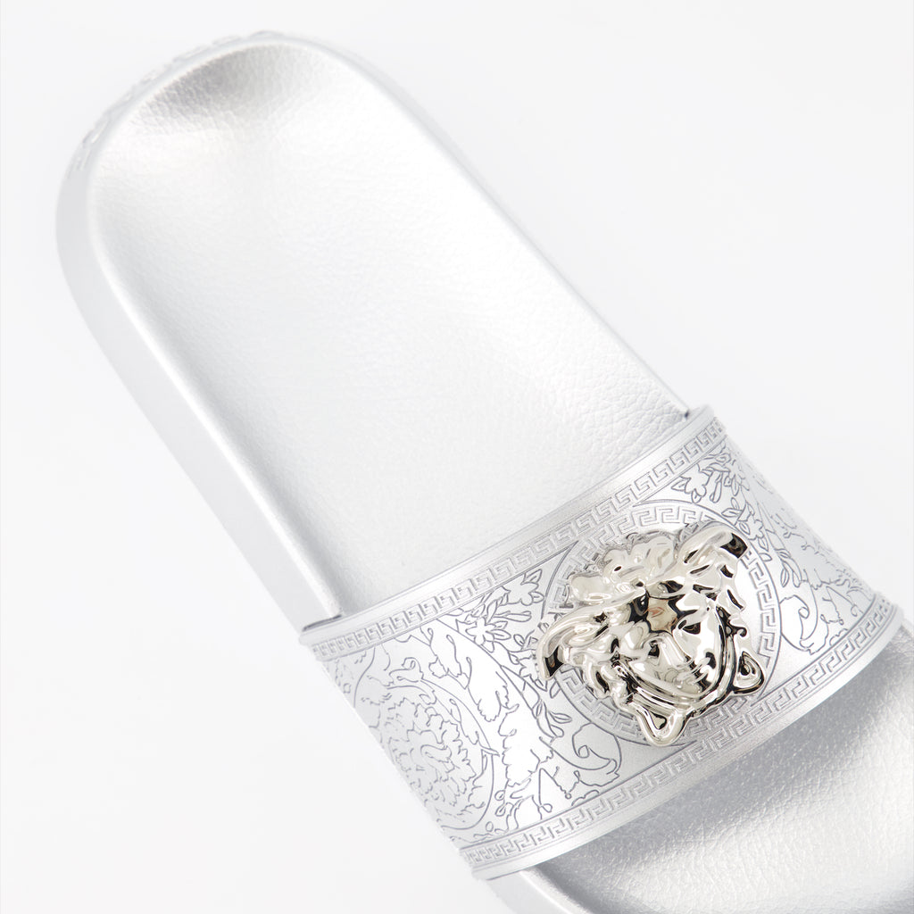 Offene schuhe Claquettes La Medusa Versace Silber Femme