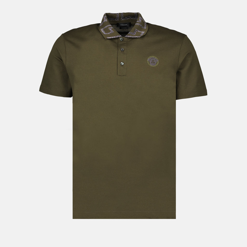 Polo shirts Greca short-sleeved polo shirt Versace Green Man