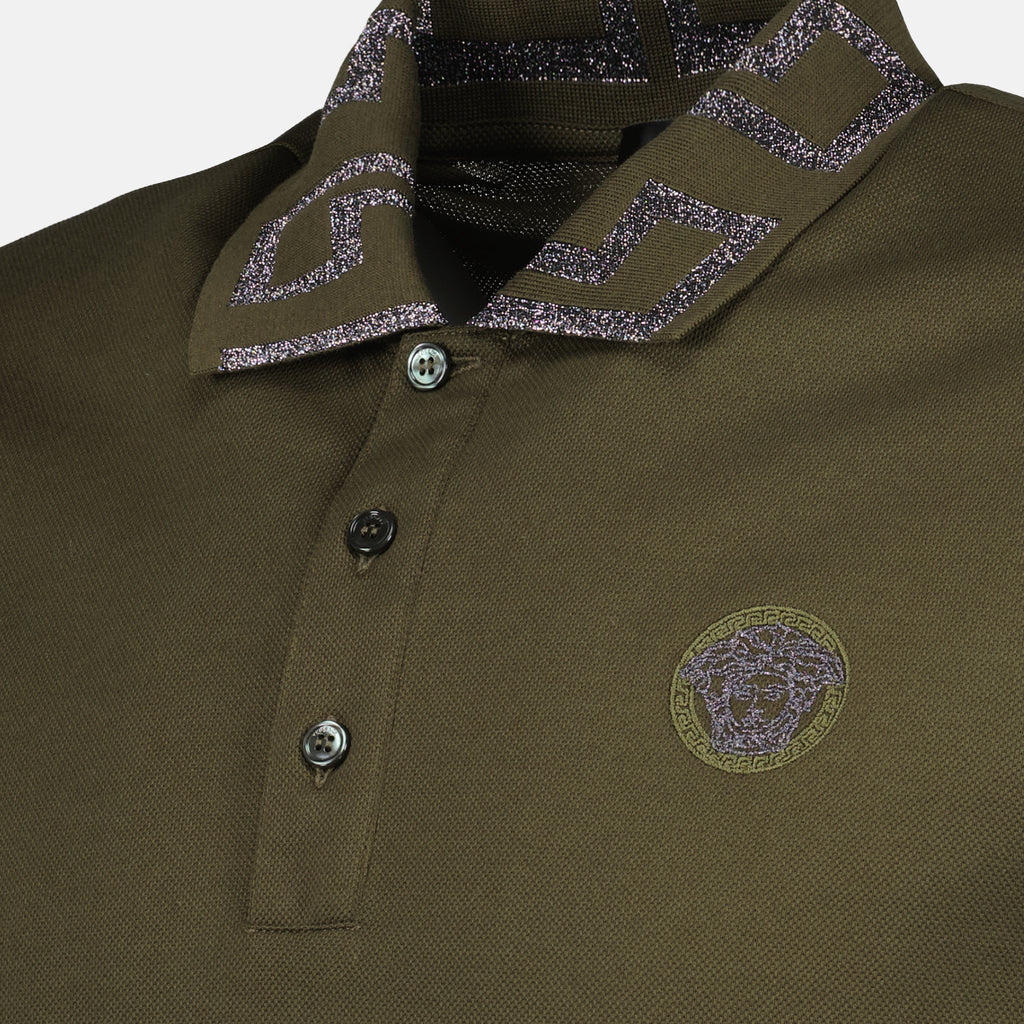 Polo shirts Greca short-sleeved polo shirt Versace Green Man