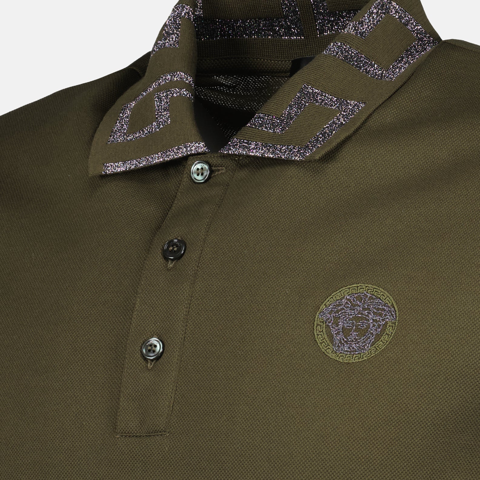 Polos Polo à manches courtes Greca Versace Vert Homme