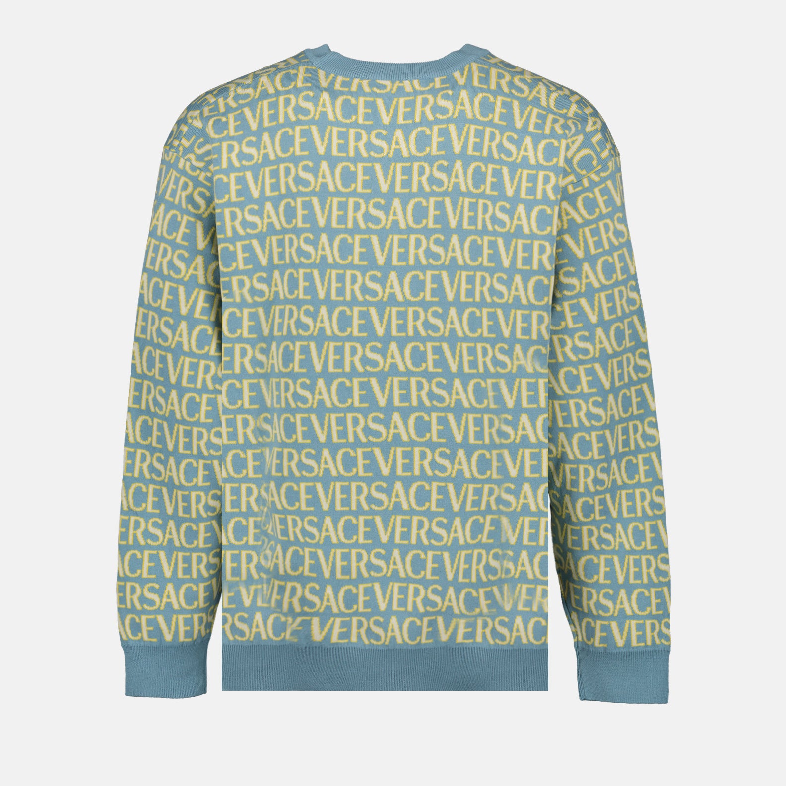 Maille Pull Versace Allover Versace Bleu Homme