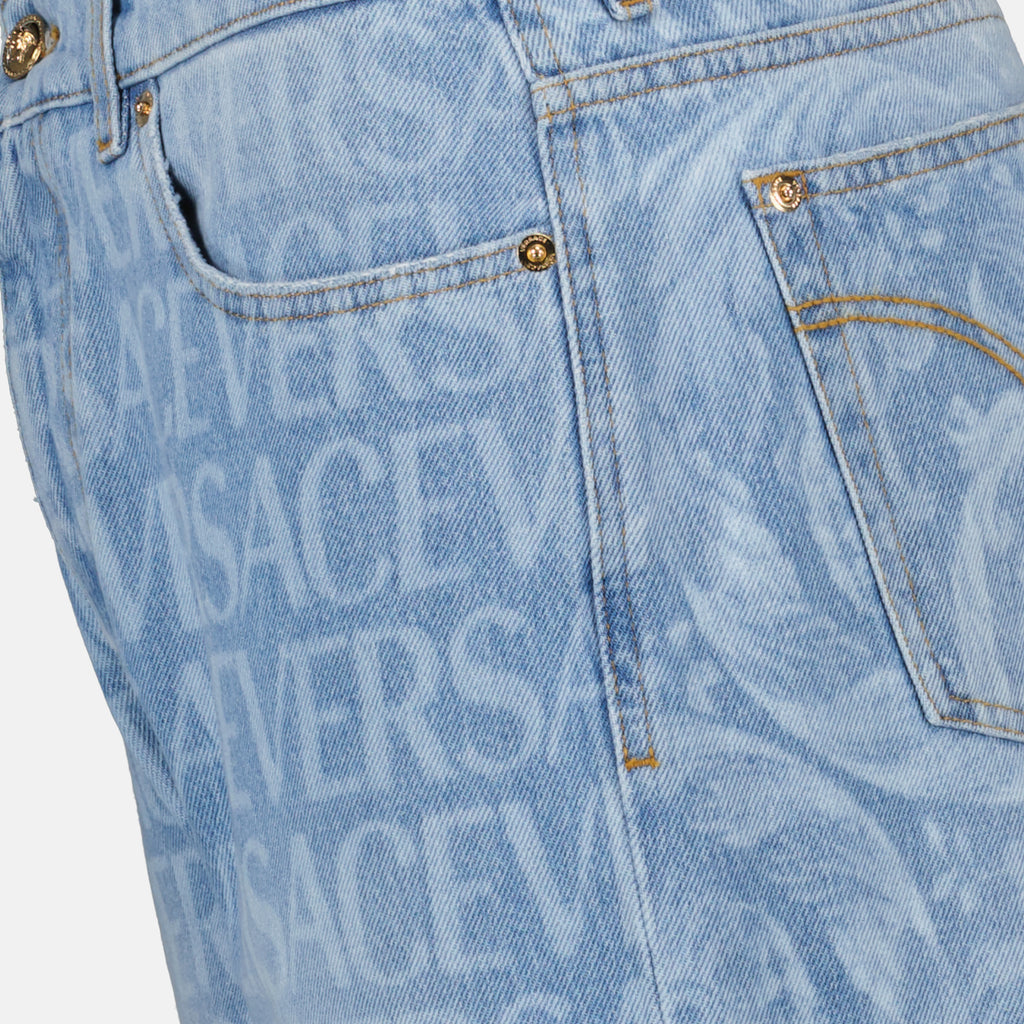 Pantalons Jean Versace Allover Versace Bleu Homme