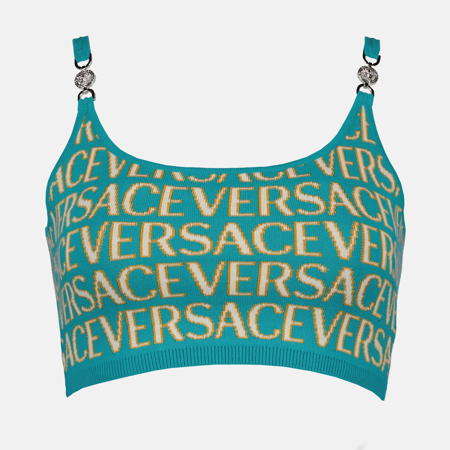 Versace Allover mesh crop top