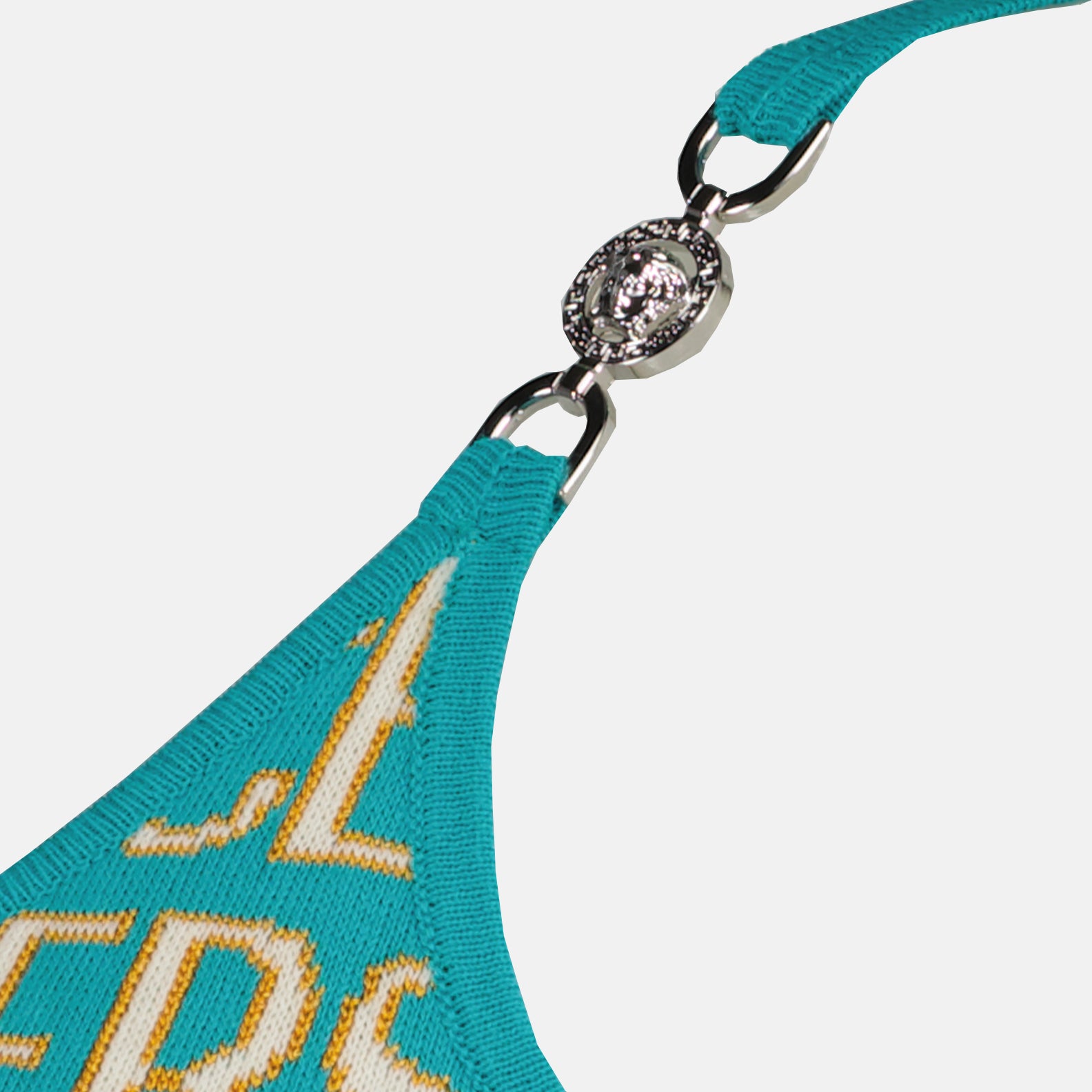 Tops Versace Allover mesh crop top Versace Blue Women