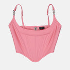 Tops Top corset Versace Allover Versace Rosa Femme