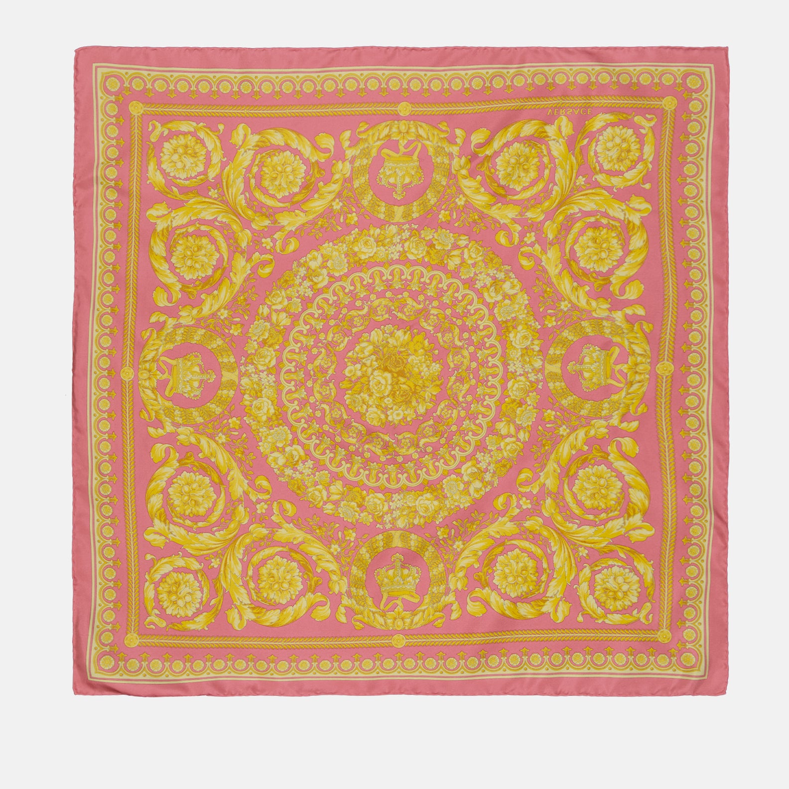 Lenços e luvas Carré de soie Barocco Versace Rosa Femme