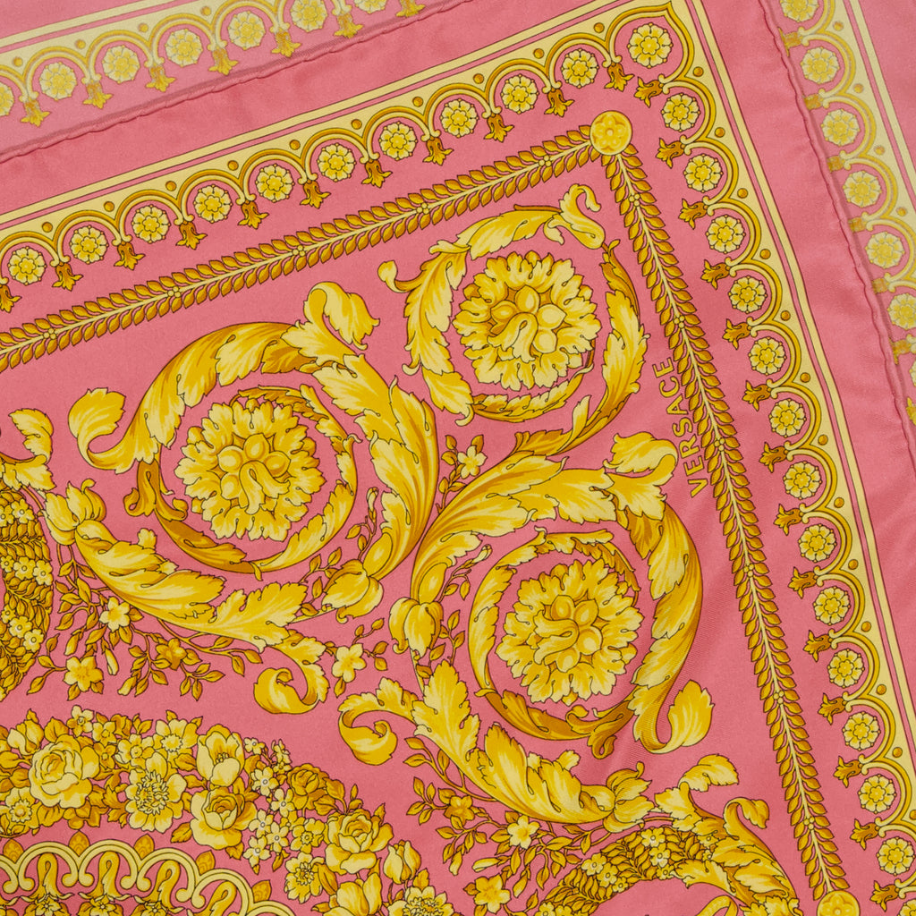 Lenços e luvas Carré de soie Barocco Versace Rosa Femme