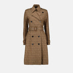 Coats Monogram trench coat Versace Brown Women