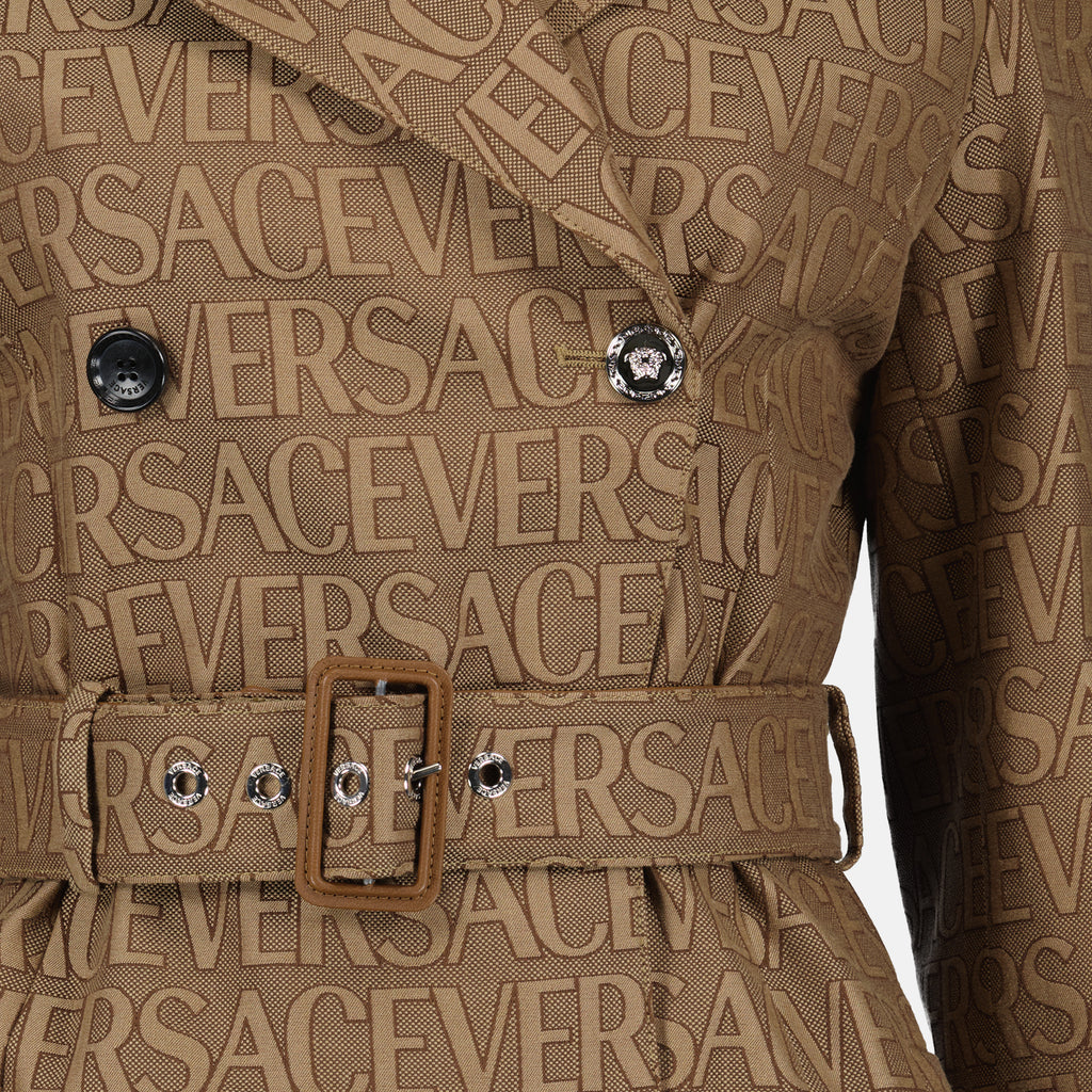 Coats Monogram trench coat Versace Brown Women