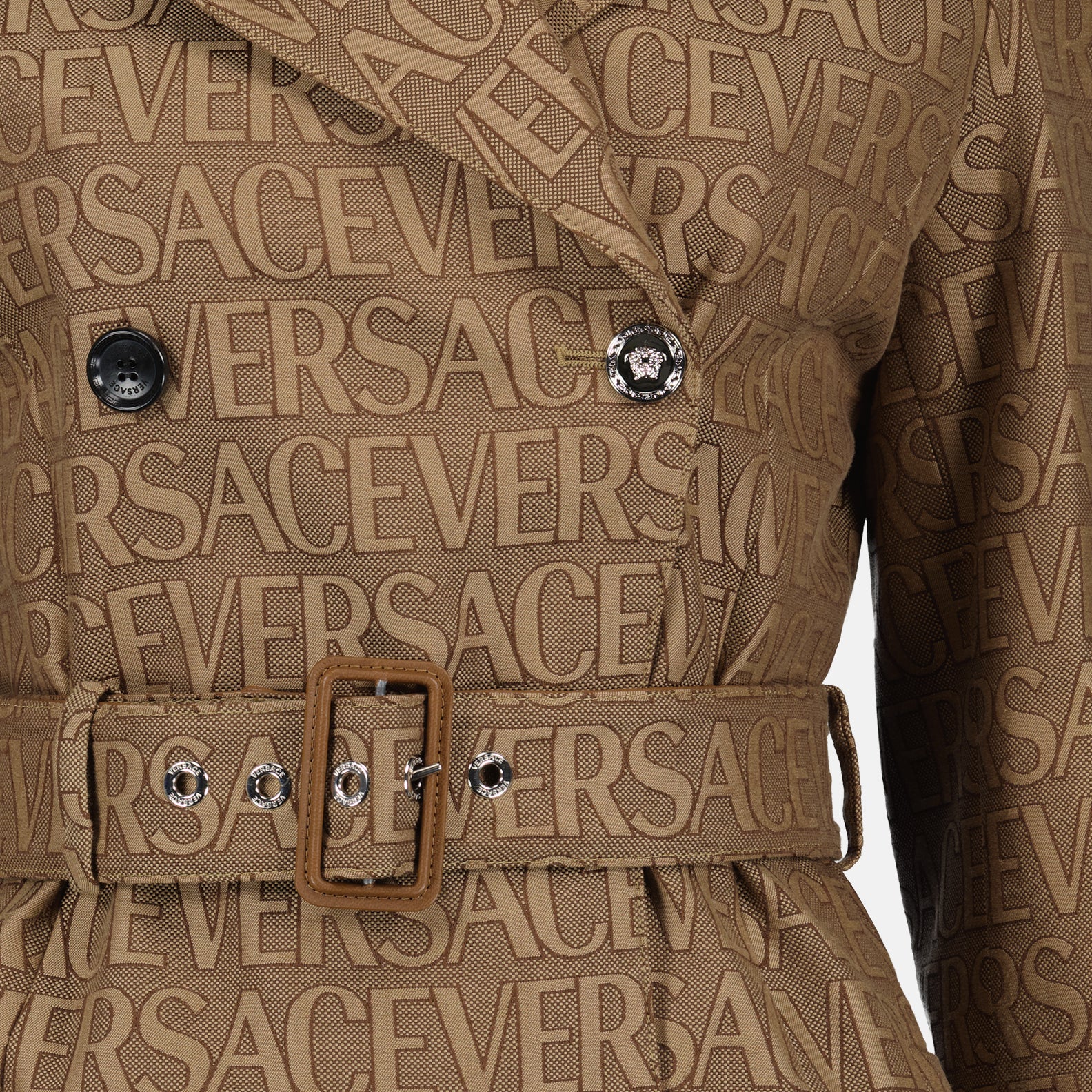 Coats Monogram trench coat Versace Brown Women