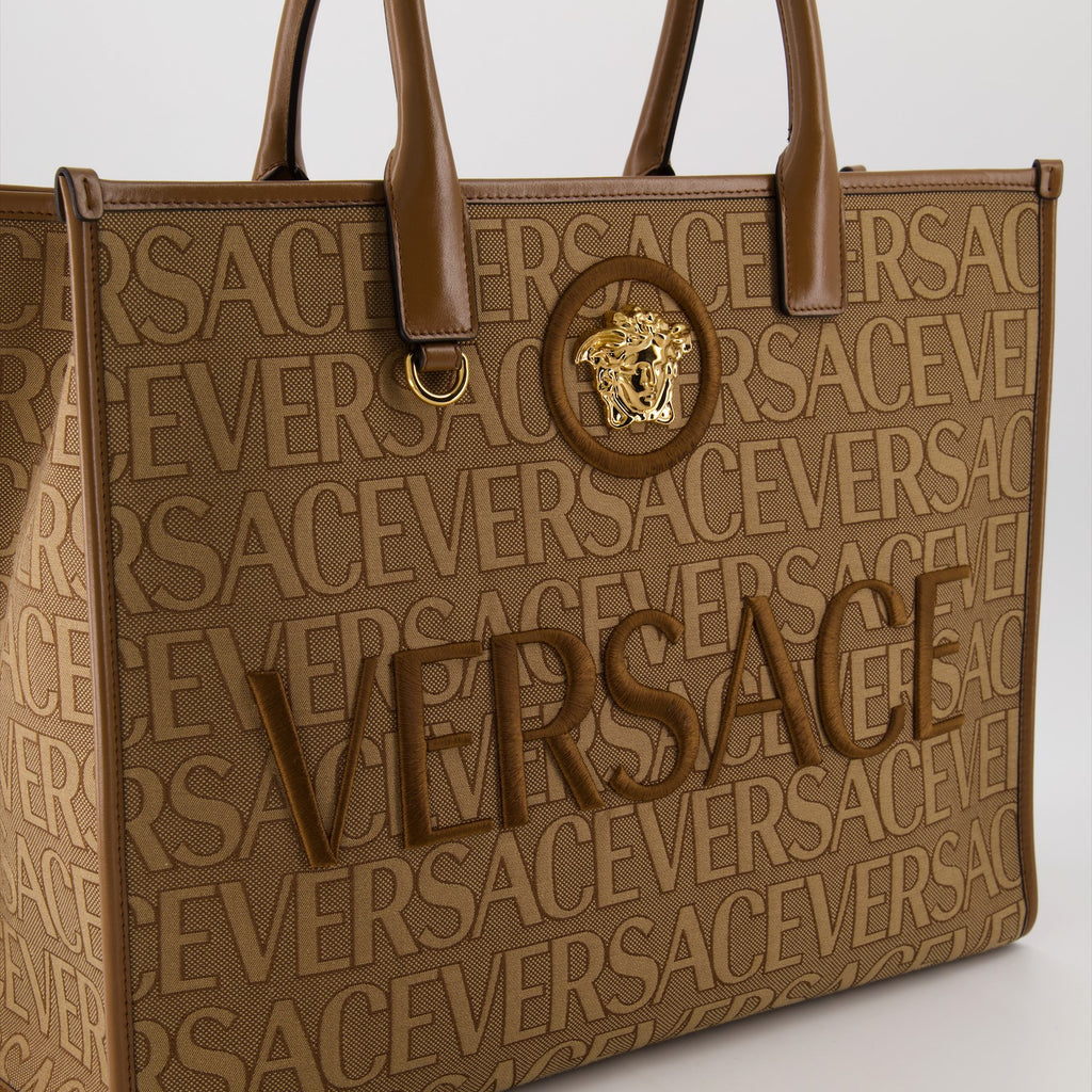 Sacs cabas Sac cabas Versace Allover Versace Marron Femme