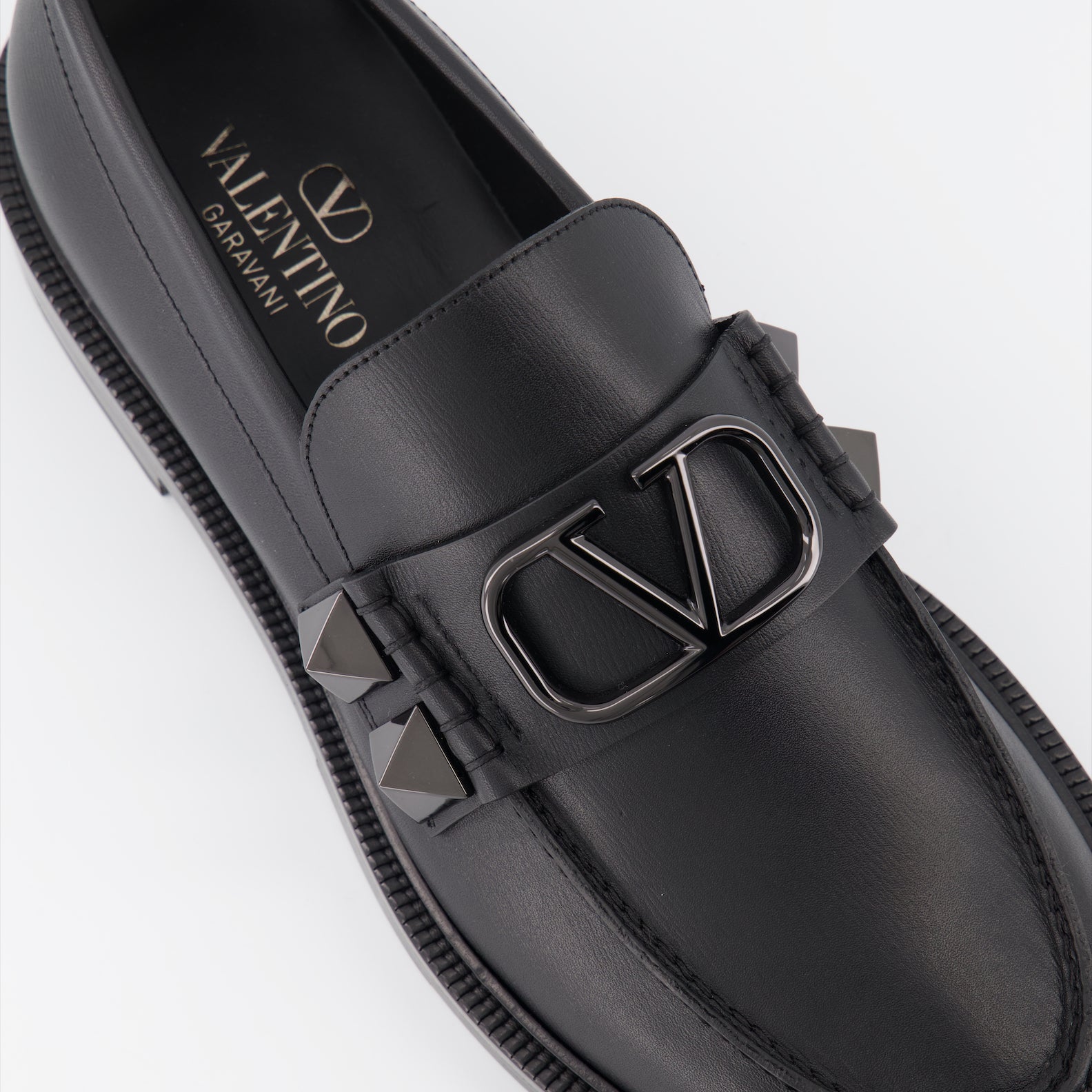 Loafer Mocassins Stud Sign Valentino Garavani Schwarz Homme