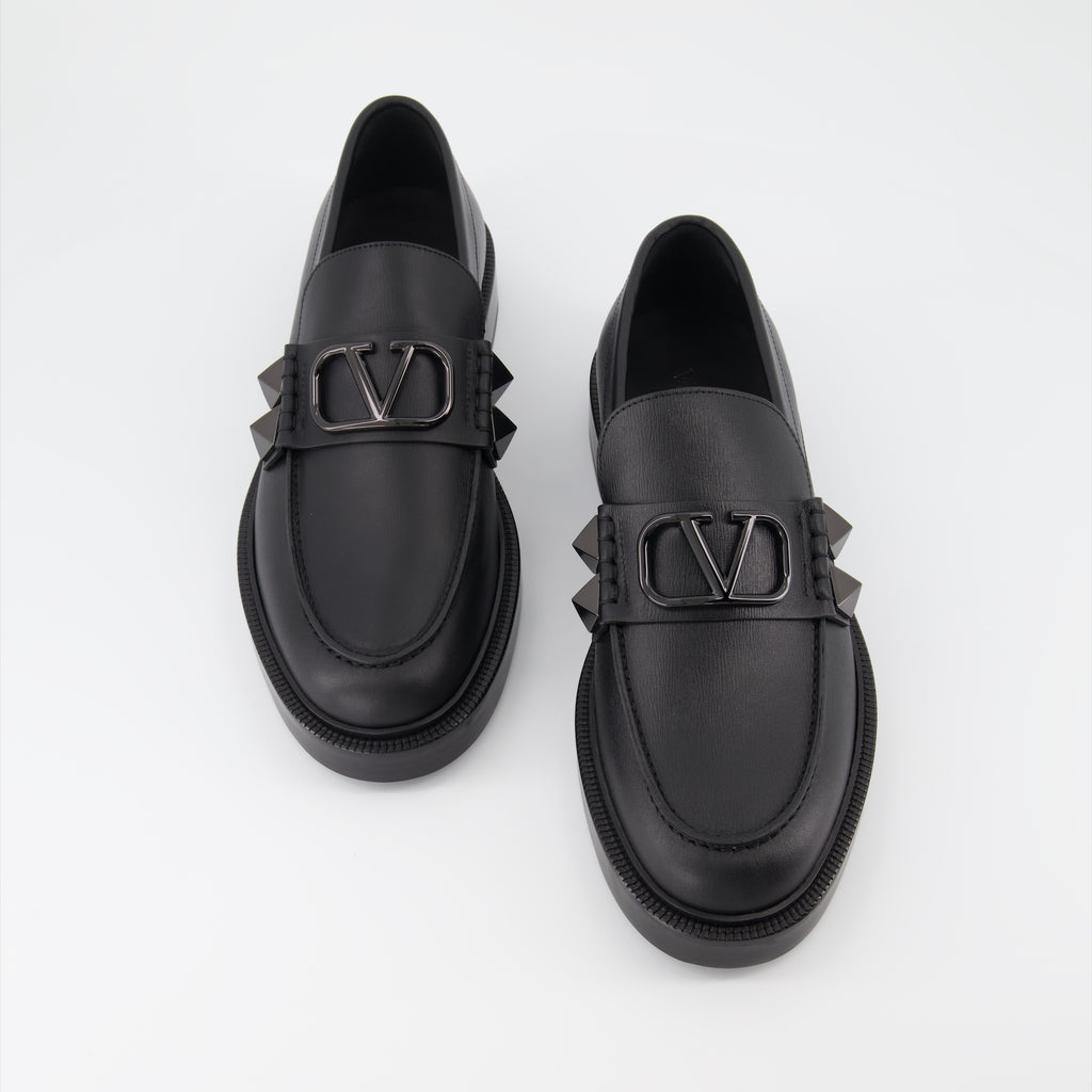 Loafer Mocassins Stud Sign Valentino Garavani Schwarz Homme