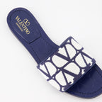 Chaussures ouvertes Claquettes VLogo Valentino Garavani Bleu Femme