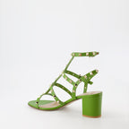 Sapatos abertos Sandales Rockstud Valentino Garavani Verde Femme