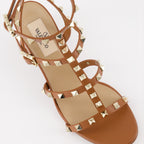 오픈 슈즈 Sandales Rockstud Valentino Garavani 갈색 Femme
