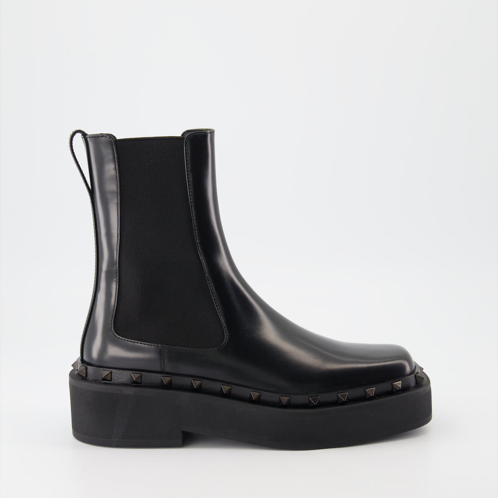 Botins Bottines Rockstud M-Way Valentino Garavani Preto Femme