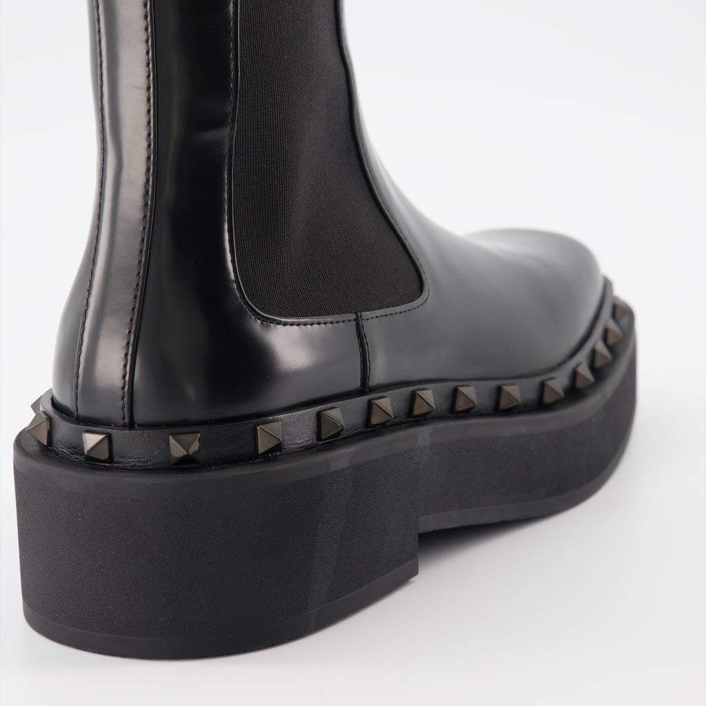 Botins Bottines Rockstud M-Way Valentino Garavani Preto Femme