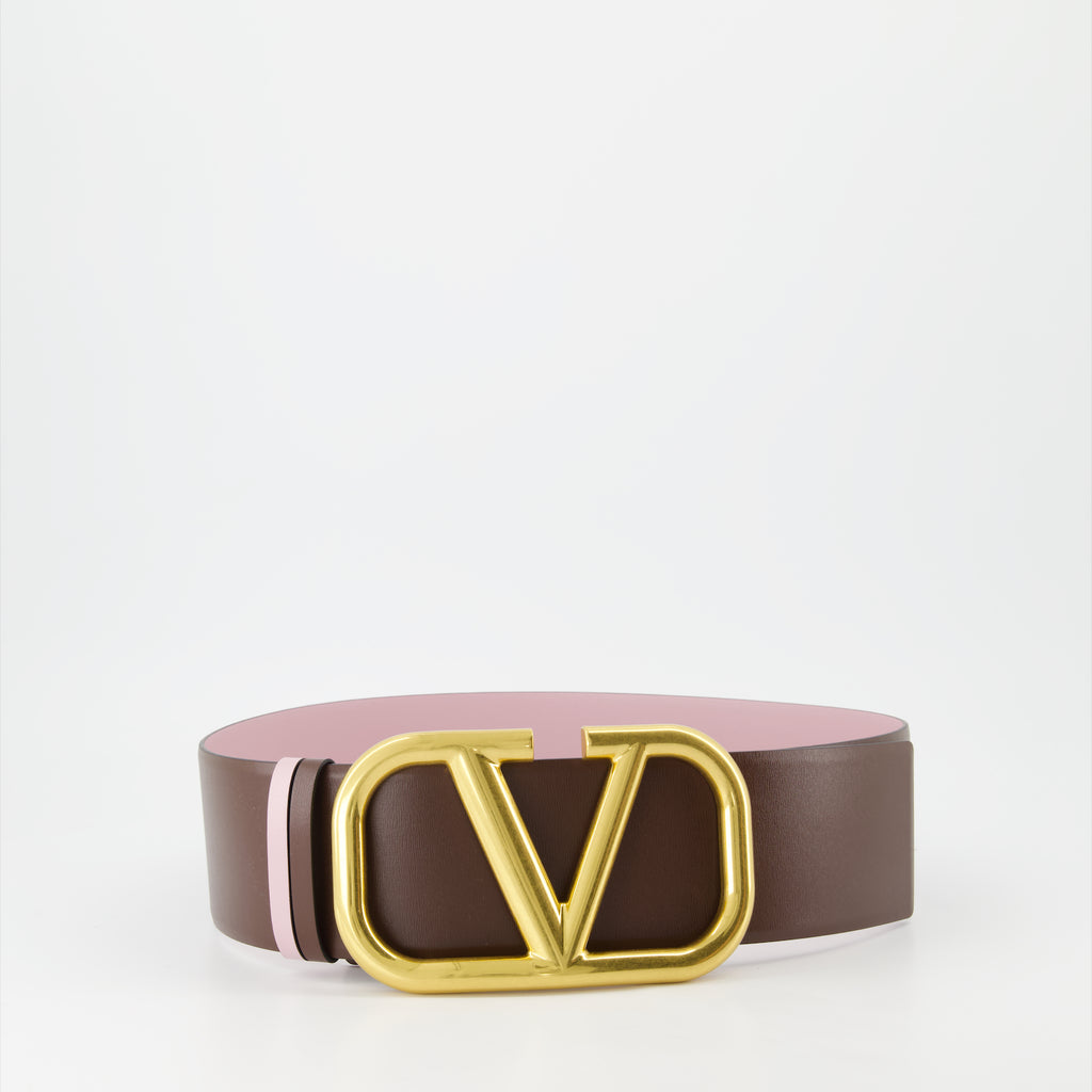 Cinturones Ceinture VLogo réversible Valentino Garavani Marrón Femme