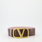 Cinturones Ceinture VLogo réversible Valentino Garavani Marrón Femme
