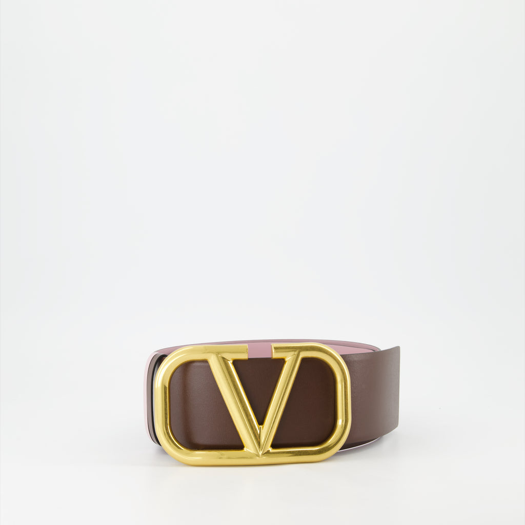 Cinturones Ceinture VLogo réversible Valentino Garavani Marrón Femme