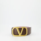 Cinturones Ceinture VLogo réversible Valentino Garavani Marrón Femme