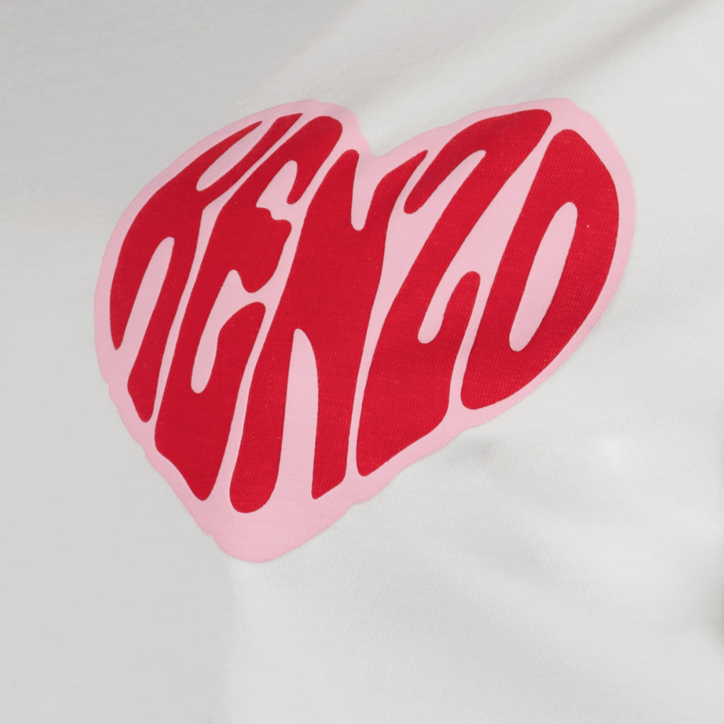 Tシャツ ハートプリントTシャツ Kenzo 白 女性