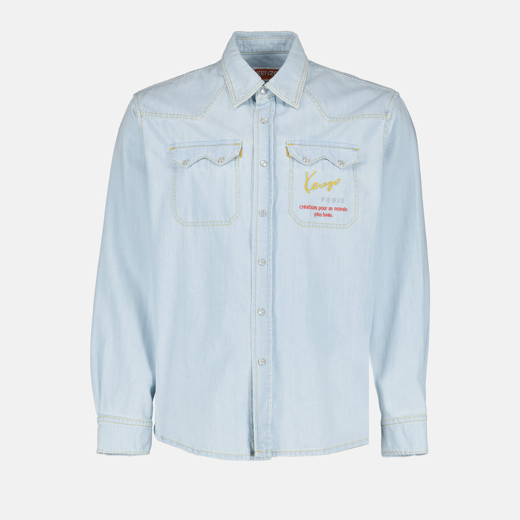 Shirts Western denim shirt Kenzo Blue Man