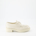 Mocassins Mocassins en cuir verni Prada Blanc Femme