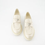 Mocassins Mocassins en cuir verni Prada Blanc Femme