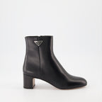 Bottines Bottines en cuir Prada Noir Femme