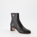 Bottines Bottines en cuir Prada Noir Femme