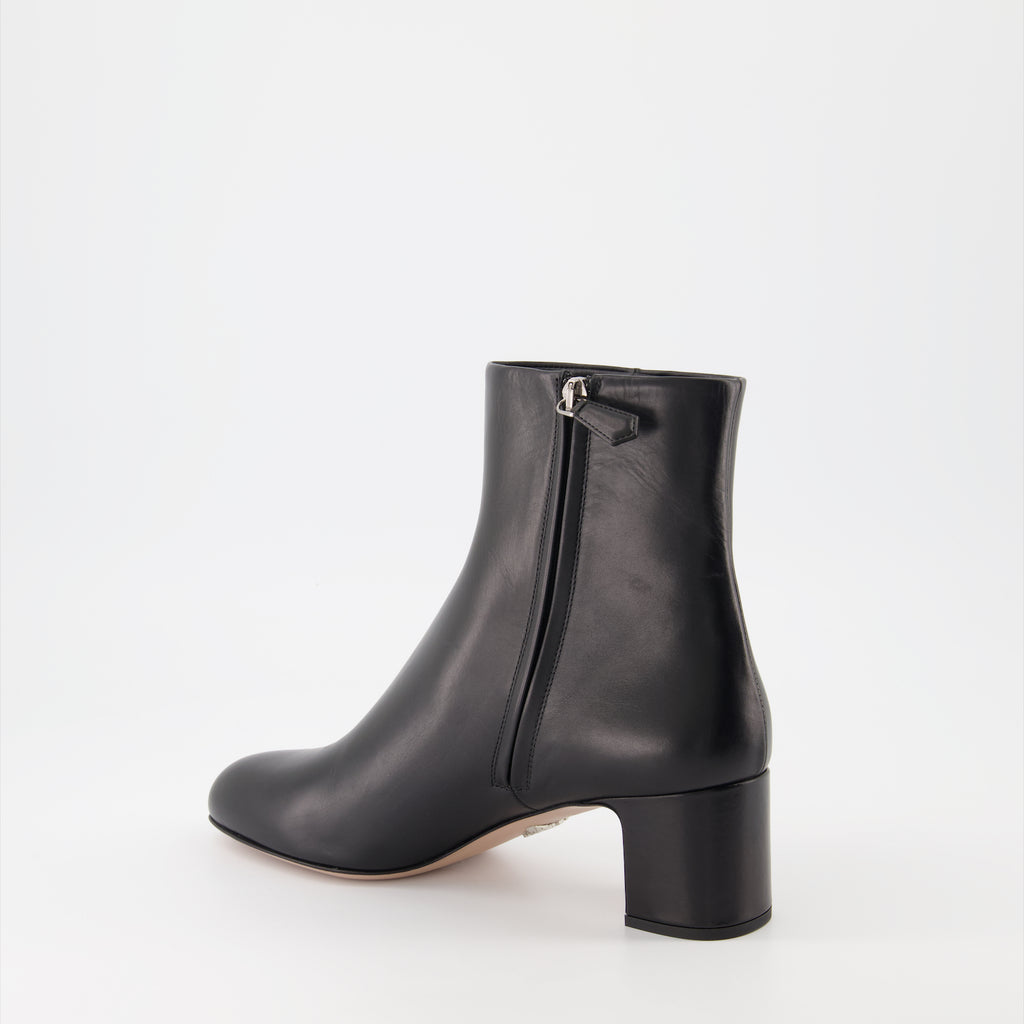 Bottines Bottines en cuir Prada Noir Femme
