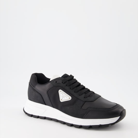 Leather and Re-Nylon sneakers