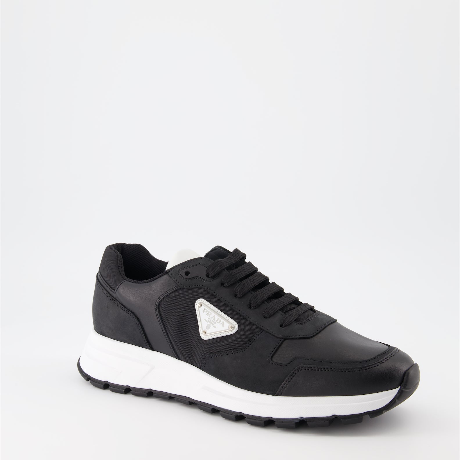 Sneakers Leather and Re-Nylon Sneakers Prada Black Man
