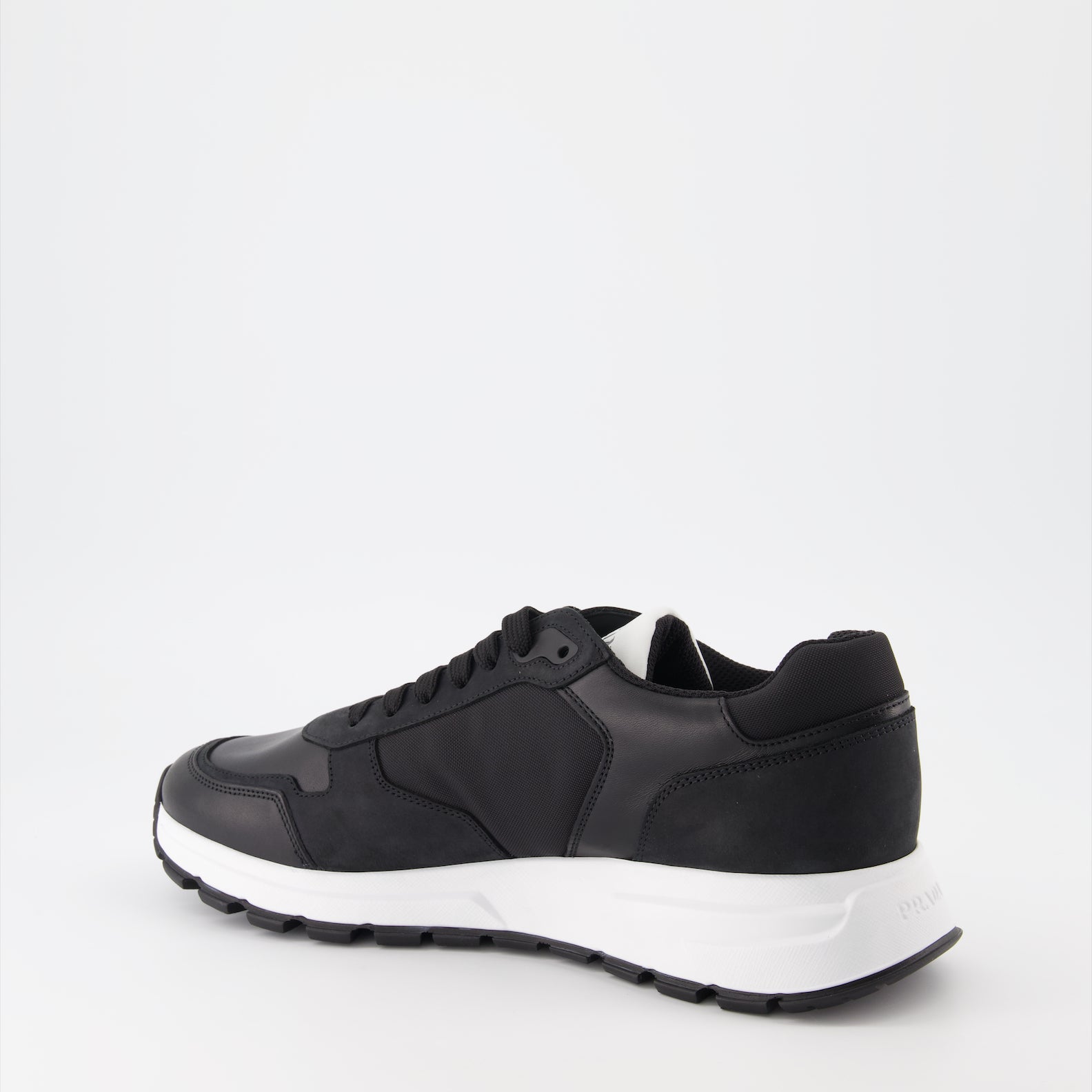 Sneakers Leather and Re-Nylon Sneakers Prada Black Man