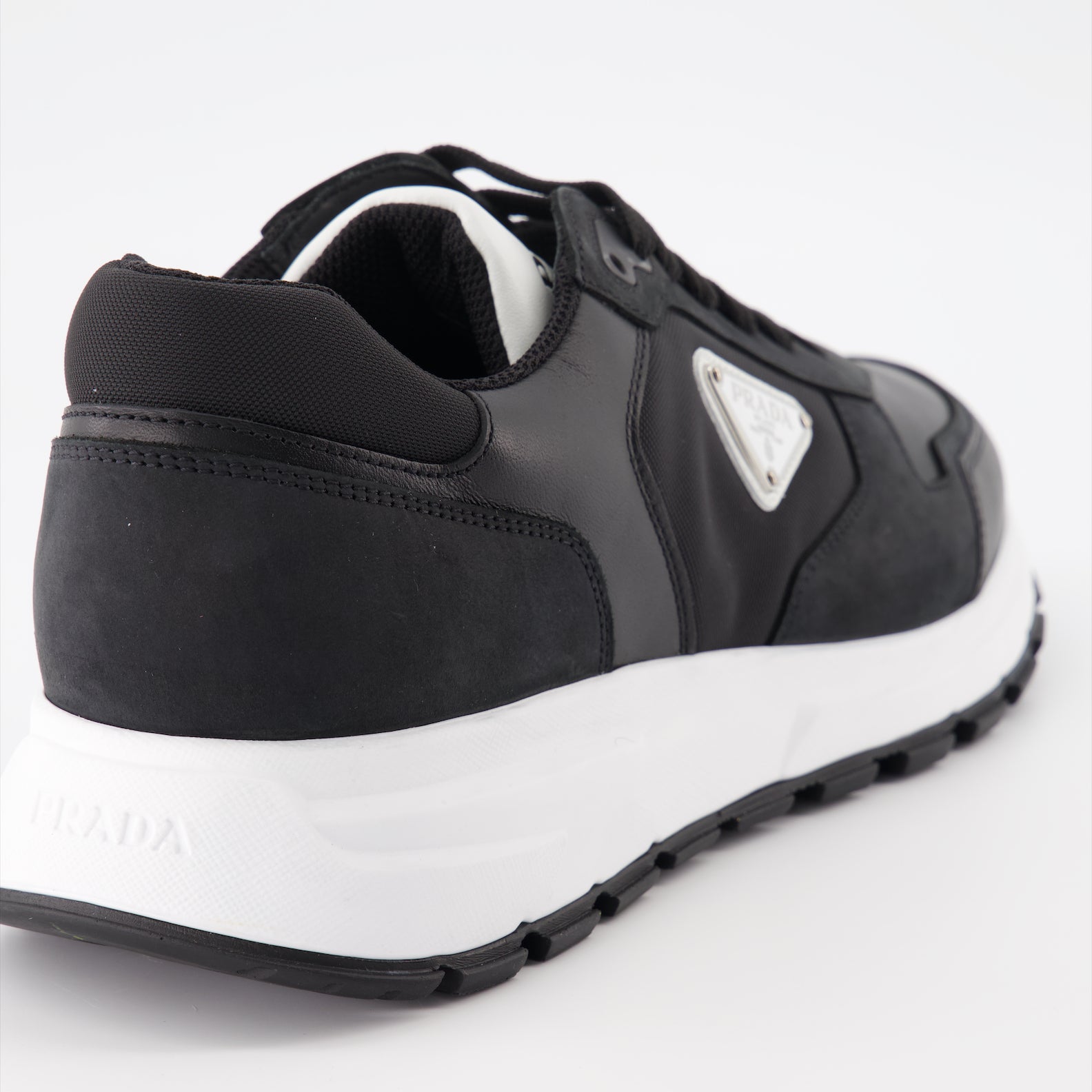 Sneakers Leather and Re-Nylon Sneakers Prada Black Man