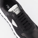 Sneakers Leather and Re-Nylon Sneakers Prada Black Man