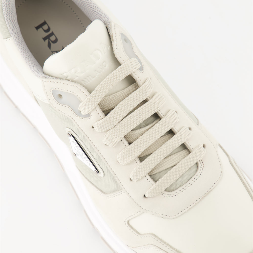 Sneakers Nubuck and nylon sneakers Prada Beige Man
