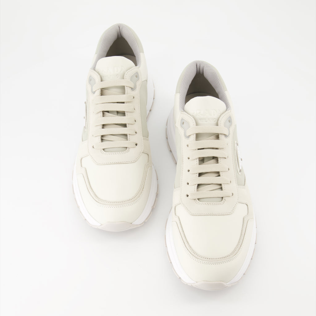 Sneakers Nubuck and nylon sneakers Prada Beige Man