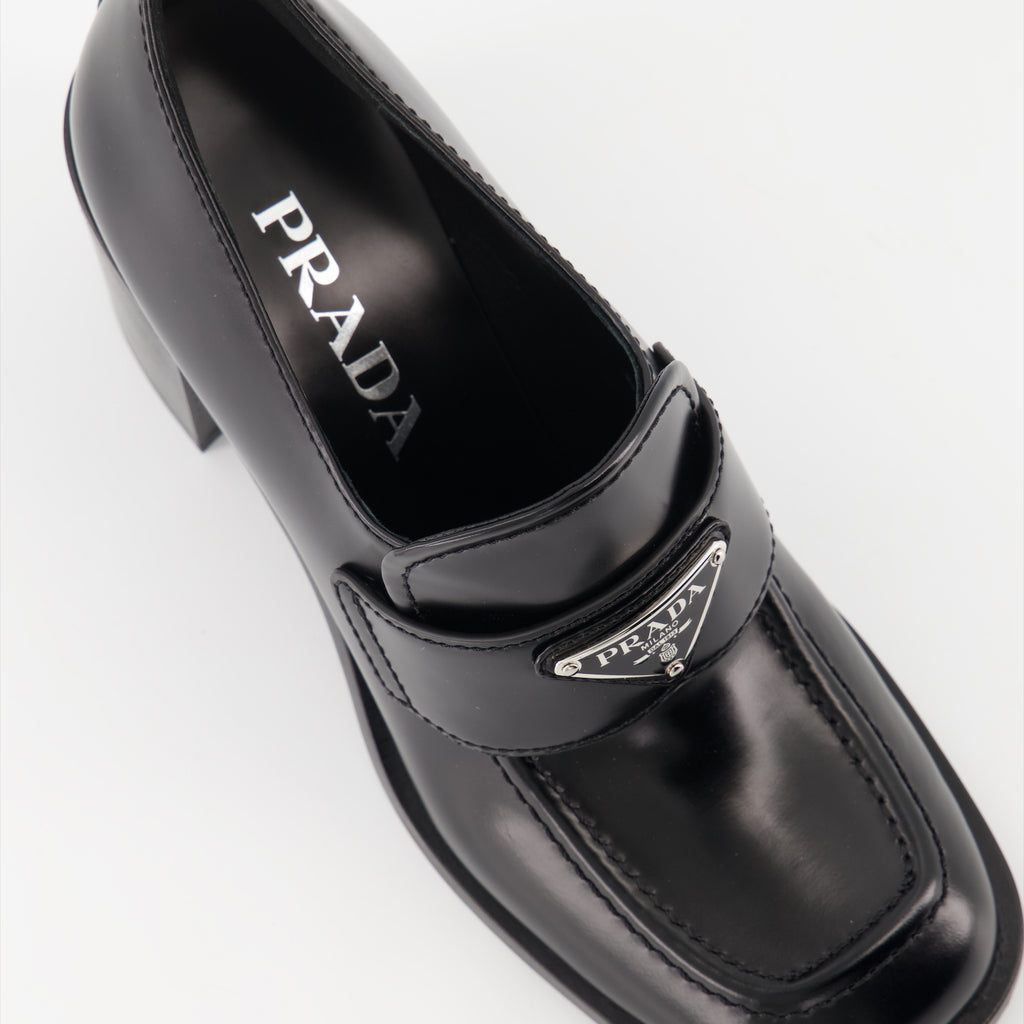 Mocassins Mocassins à talon Prada Noir Femme
