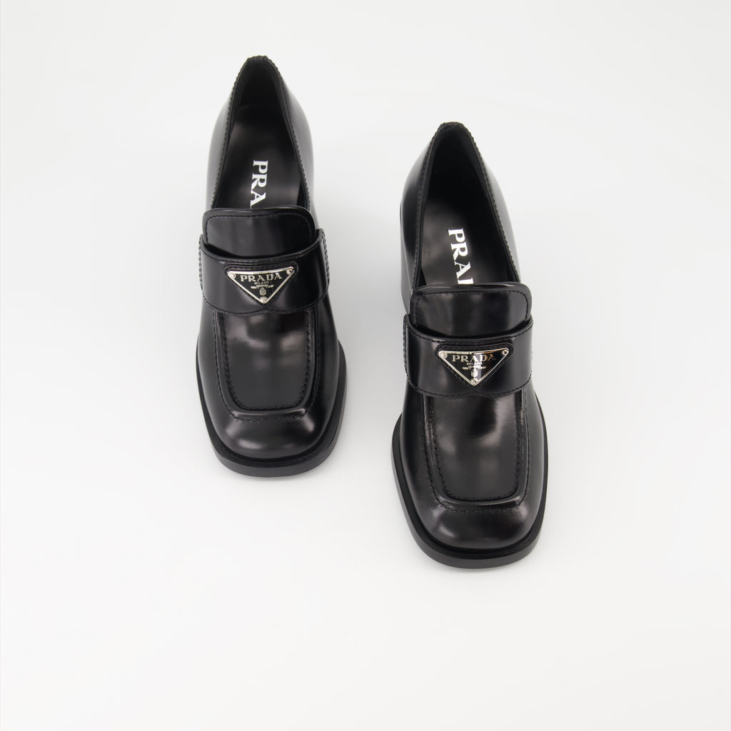 Mocassins Mocassins à talon Prada Noir Femme