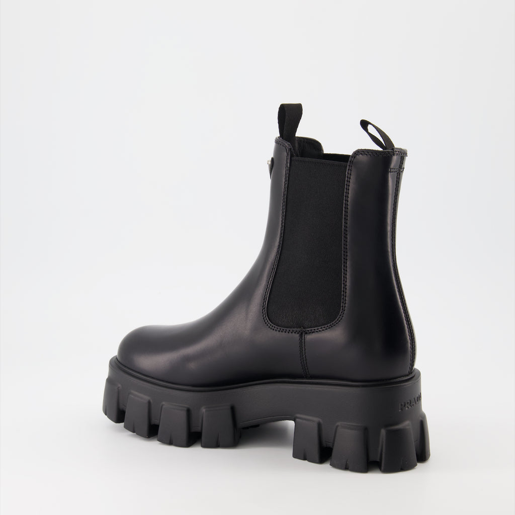 Stiefeletten Bottines Monolith Prada Schwarz Femme