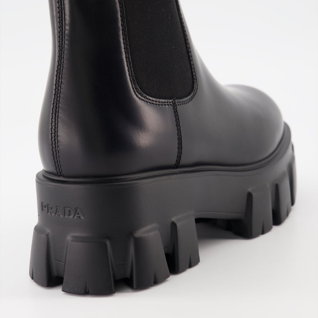 Stiefeletten Bottines Monolith Prada Schwarz Femme